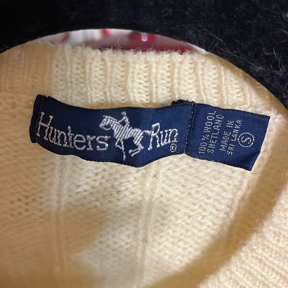 Vintage 80s sweater vest cream 100% Shetland wool brand Hunters Run - Picture 2 of 4